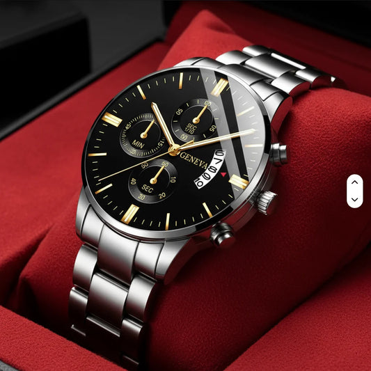 Ceas Elegant cu Accente Aurii